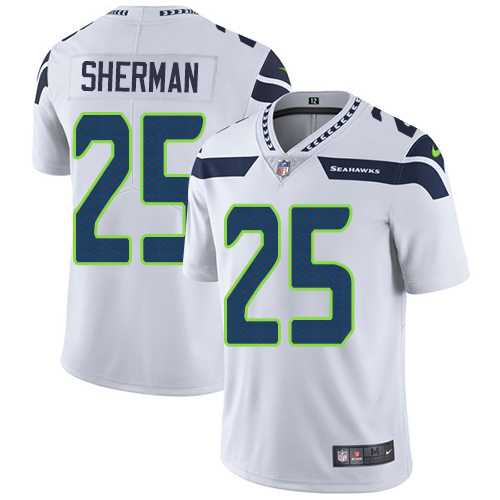 Nike Seattle Seahawks #25 Richard Sherman White NFL Vapor Untouchable Limited Jersey,We sell and wholesale Nike Seattle Seahawks #25 Richard Sherman White NFL Vapor Untouchable Limited Jersey on line form chian!